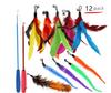 Interchangeable Eco-Friendly Cat Teaser Wand Set Fluffy & Feather Refills Extendable Bounce Rod Chew-Proof Plush Kittens Toy
