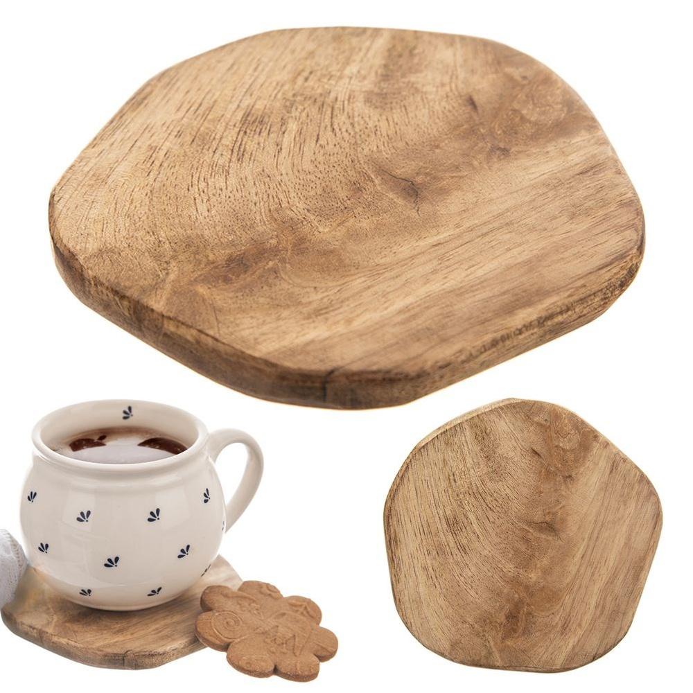 Wooden cup coaster MANGO 10 cm