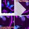 Flat Printing Window Drapes Glowing Butterflies Fantasy Digital Printed Polyester Family Party Use Event Curtains Set Of 2 Made
