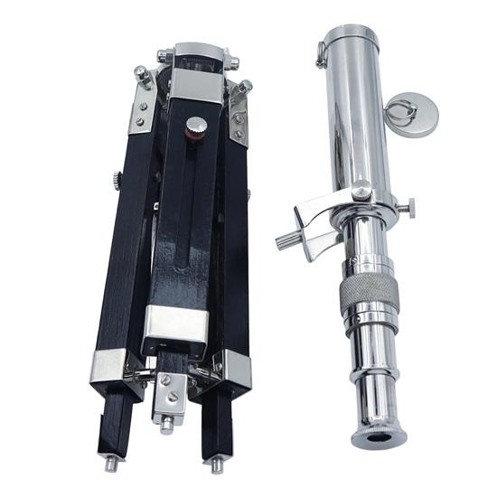 35.6 cm Brass Chrome Telescope with Black Wooden Tripod Gift Wedding, Thanksgiving, Chinese New Year, Christmas, Table top, Home, Office Decor