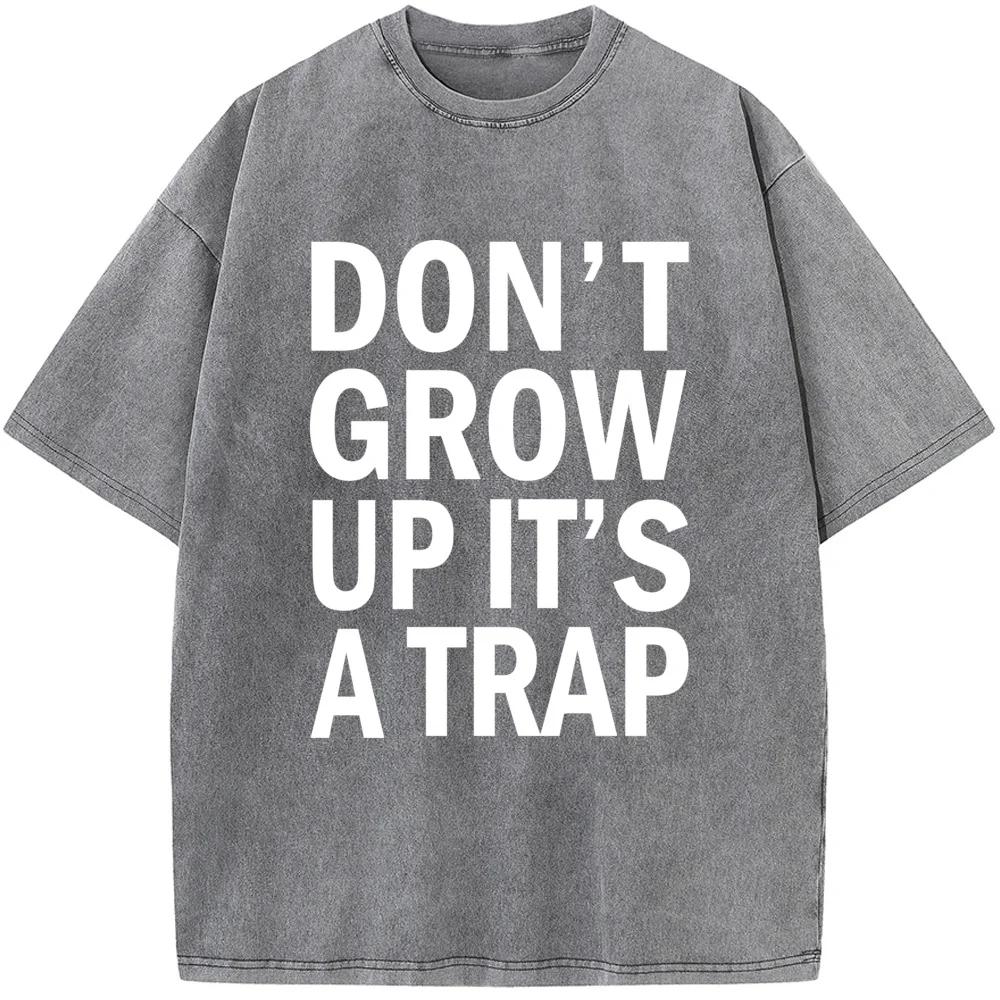 Washed Old High Quality T-shirt Hip Hop Streetwear Men Washed T-shirts Student Top T-shirts