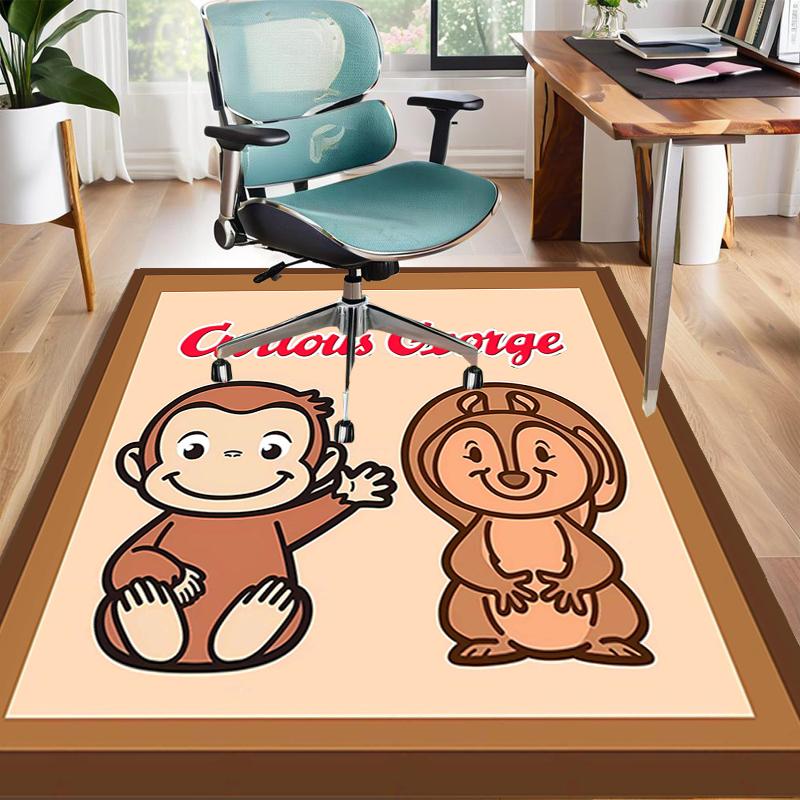 1pc Curious George (9) Design Area Rug - Non-Slip, Soft & Cozy Floor Mat for Living Room, Bedroom, Office - Indoor/Outdoor Decorative Carpet
