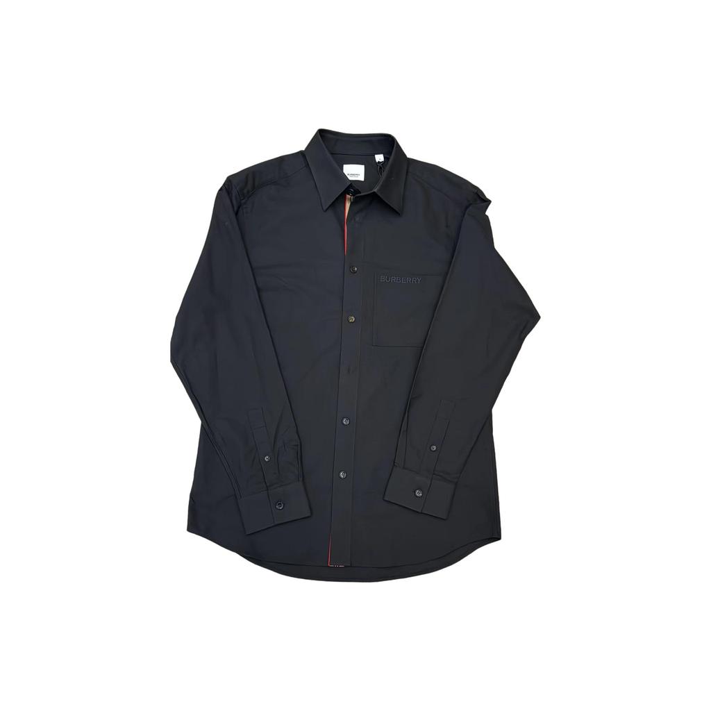 Burberry Shirts Men's Black Lapel Moderate Other 80842841