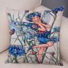 Colorful Fairy Tale World Elves Cushion Cover Decor Cute Cartoon Flower Girl Pillow Case for Sofa Home Polyester Pillowcase