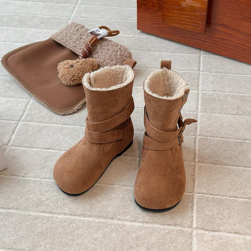 

Girls High-top Insulated Cotton Shoes, New Style, Soft Sole, Mid-calf Boots 28 верблюд