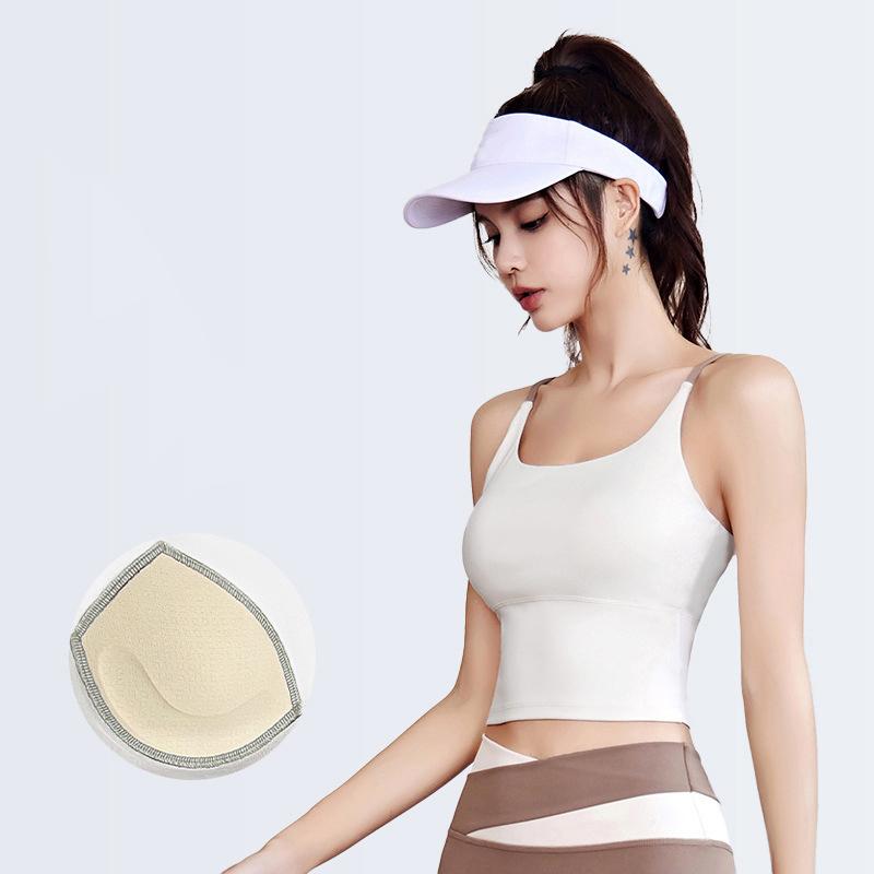 Dámská jógová vesta Sexy sportovní podprsenka Běžecké tričko Fitness trička Crop top Cvičební Elastické sportovní prádlo Rychleschnoucí Gym top