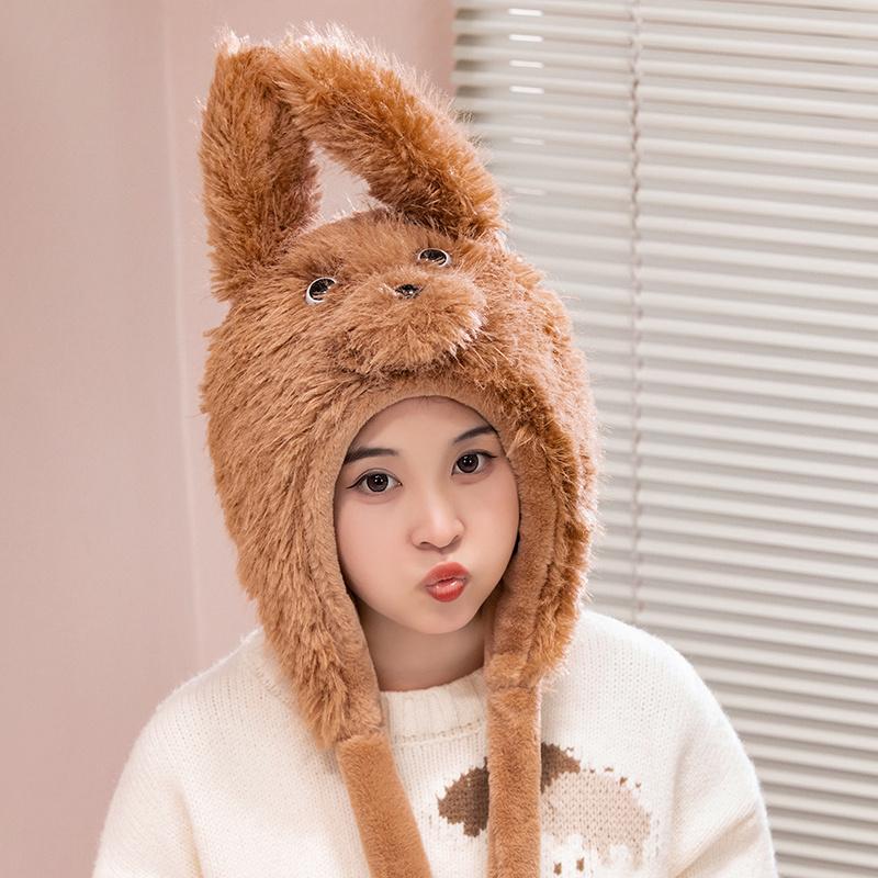 55cm Humorous Dog featuring Ears Moving Plush Toy Stuffed Gentle Puppy Cap Doll Adorable Birth Date Present great for daily use