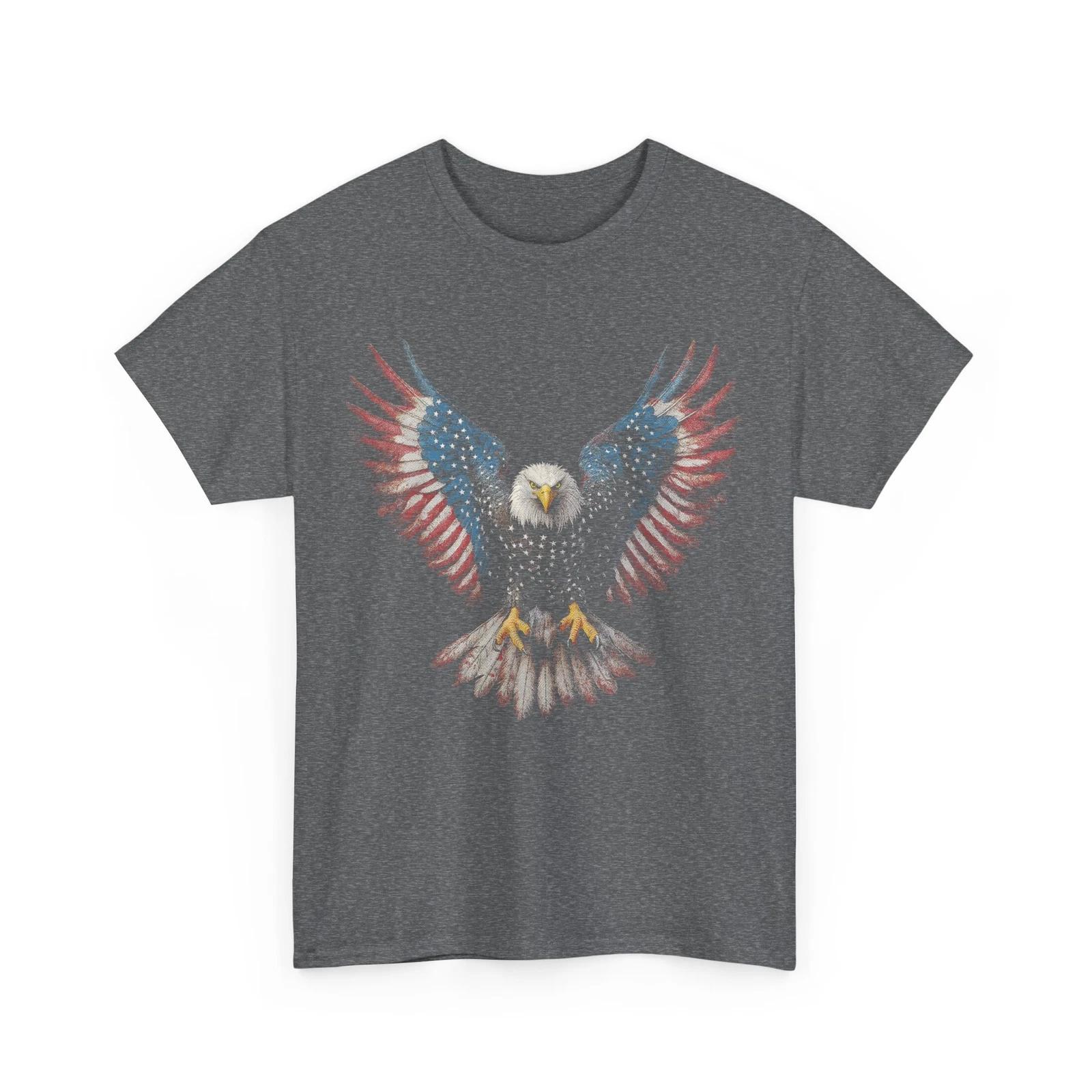 American Flag Bald Eagle 4th of July Patriotic Men T-Shirt XL