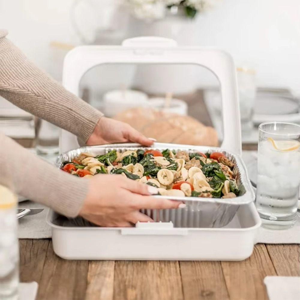 Food Container Foil Pans Holder Stackable Food Foil Tray Aluminium Foil Trays  Outdoor Tableware