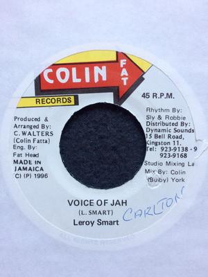 7-Zoll Schallplatte LEROY SMART - Stimme von Jah KEINE Colin Fat Recor 1996 Jamaika Reggae, Ska & Dub Gebraucht