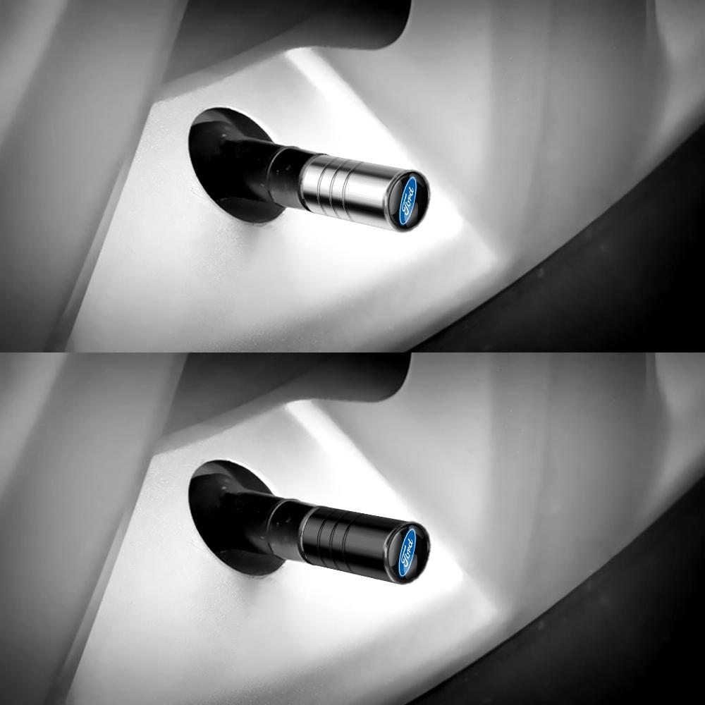 4PCS Car Styling Wheel Tire Valve Stem Cover Cap For Ford Mustang Focus 2 3 4 Mondeo Fiesta ecosport Kuga Fusion Ghia Shelby TT6