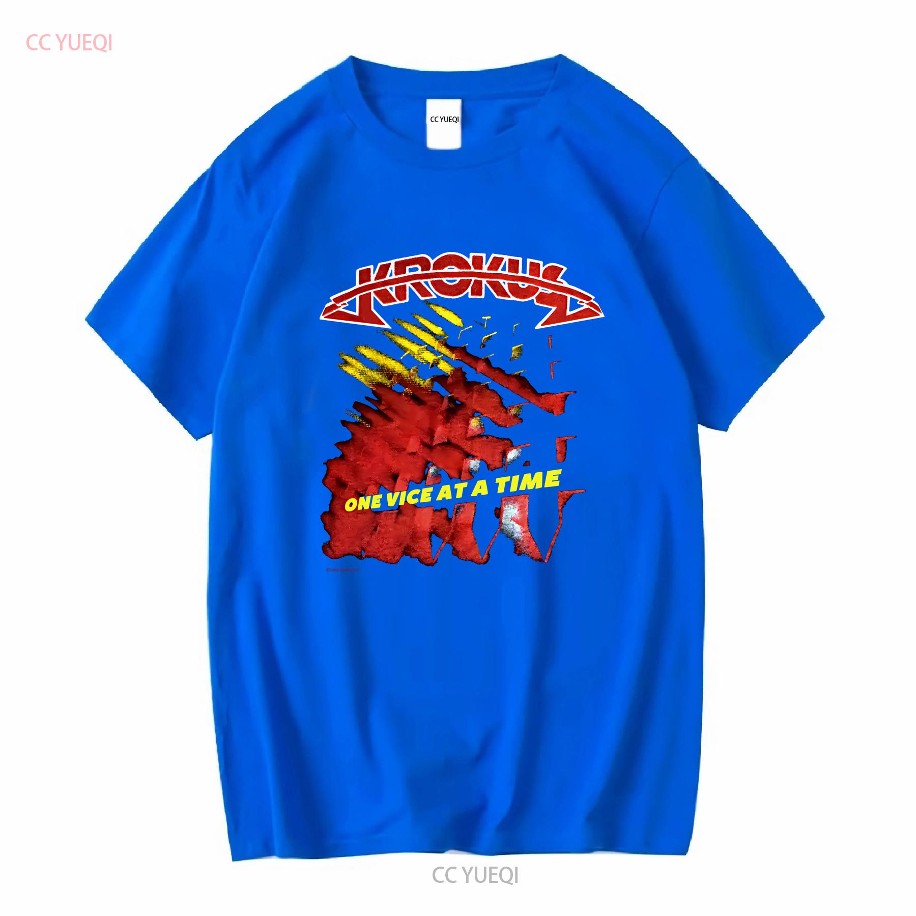 Vintage 80s Krokus Band T Shirt Mens M S 1982 Metal Rock World Vice Tour vintage Washed homme graphic Soft Versatile Slightly S
