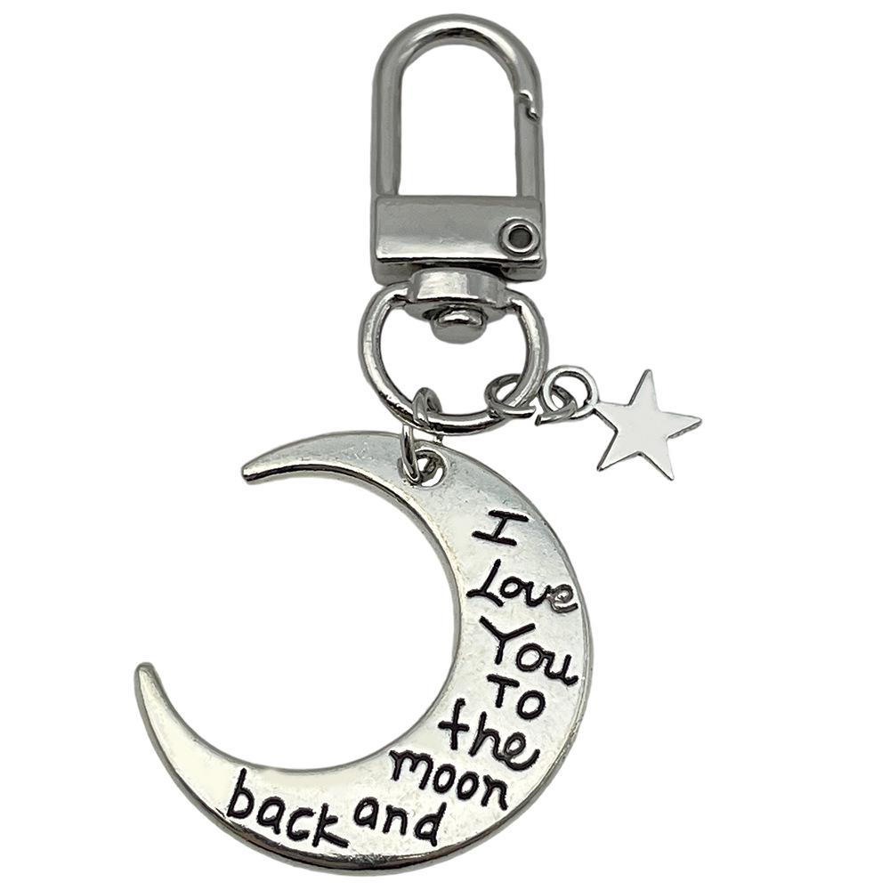 Trendy Four-Point Star & Moon Keychain Pendant: Simple Bag Decoration