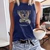 Women's Printed Sleeveless Halter Top Backless Sexy Loose Base Layer Vest
