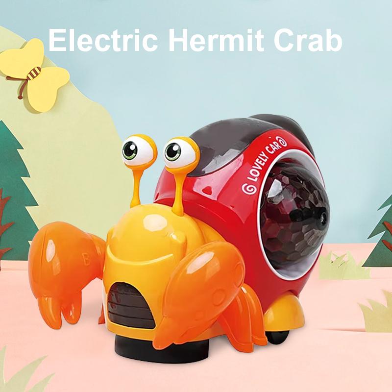 Children'S Electric Universal Snail Hermit Crab Light Music Detachable Electric Puzzle Early Education Toy Without Battery