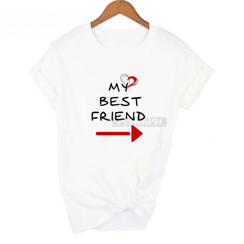 My Best Friend 2Trendy Letter Inha Women T-shirt, Best Friend s Best Friend s Short-sleeved Top Graphic T Shirts Harajuku Tops S