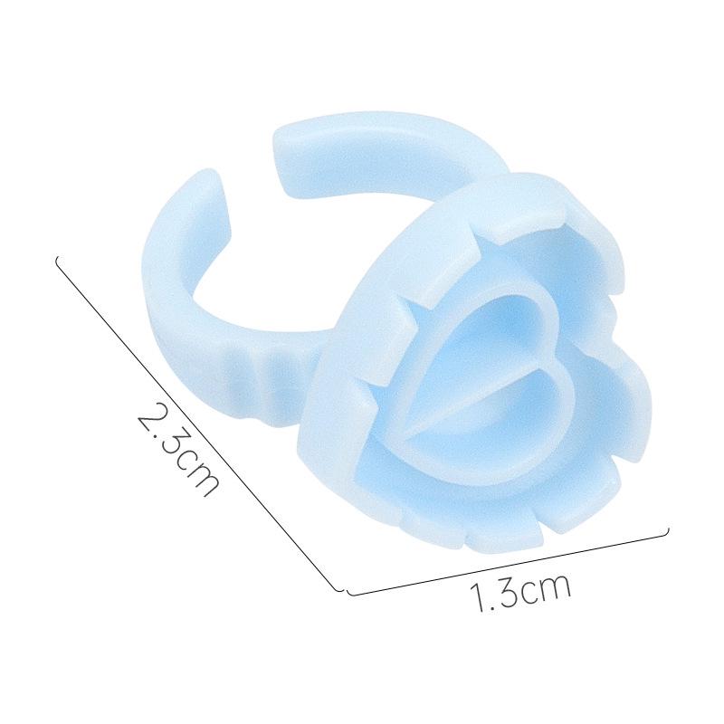 Microblading Eyelash Extension Ring Blooming Epoxy Resin Pigment Cups, Round & Heart-Shaped (100-Pack)