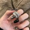 Zircon Multi-Layer Ring For Women Party All-Match  Jewelry Vintage Opening Adjustable Finger Ring Shiny Combination Ring