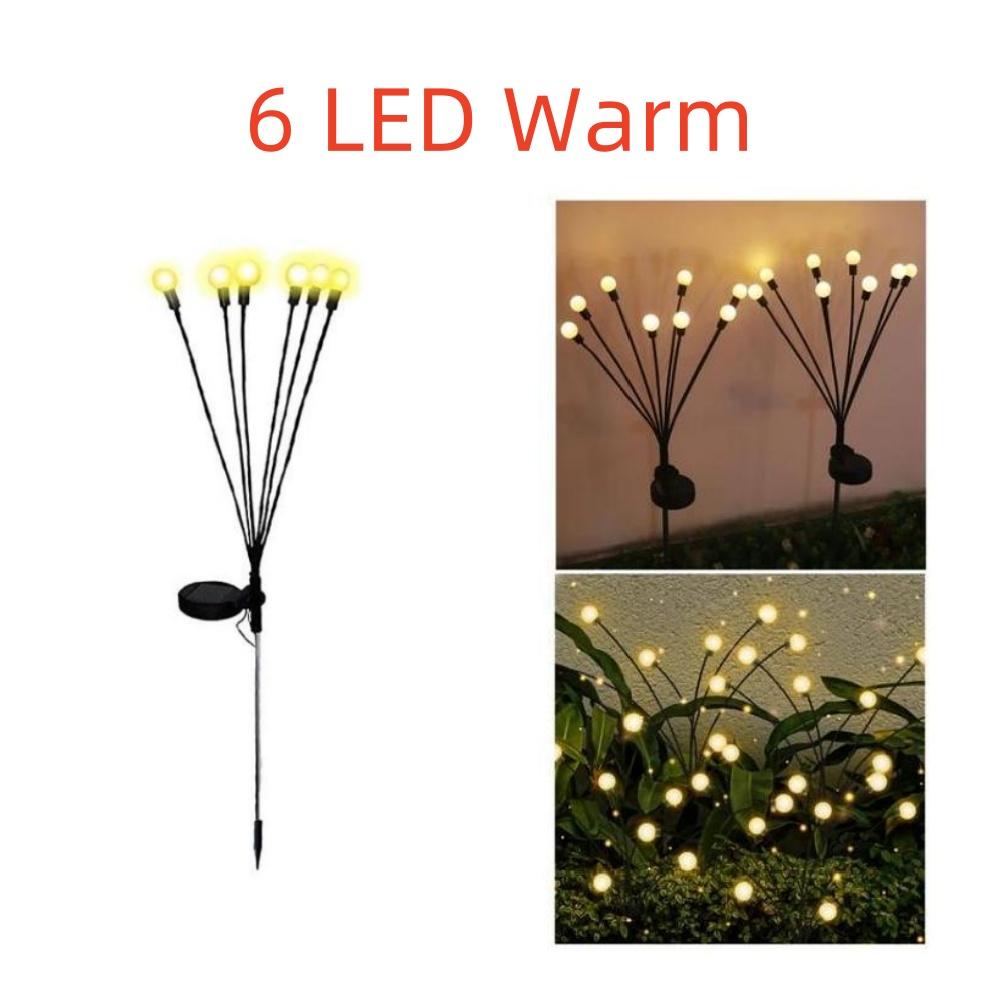 Solar LED Light Garden Fireworks Warm Light Outdoor LED Waterproof Firefly Lawn Light Garden Path Decoration 1PC