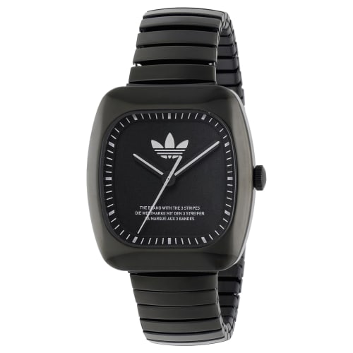 

Часы Adidas Originals Retro Wave One с черным циферблатом, из нержавеющей стали, с минеральным стеклом, кварцевые часы AOSY24026 мужские
