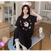 Girls Cute Dress Inner Home Wear Big Size Cartoon Cute Women Casual Dress Black Fashion Female Leisure Dress