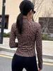 Spring Autumn New Fashion Sexy Slim Fit Long Sleeve Leopard Women's Coat