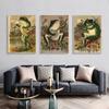 Banjo Frog Cartoon Canvas Painting Vintage Animals Posters and Prints Funny Nursery Wall Art Picture for Living Room Home Decor
