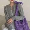 Prined Floral Pattern Canvas Bag Lightweight Handbags Fashion Tie Bow Shoulder Bag  Outdoor