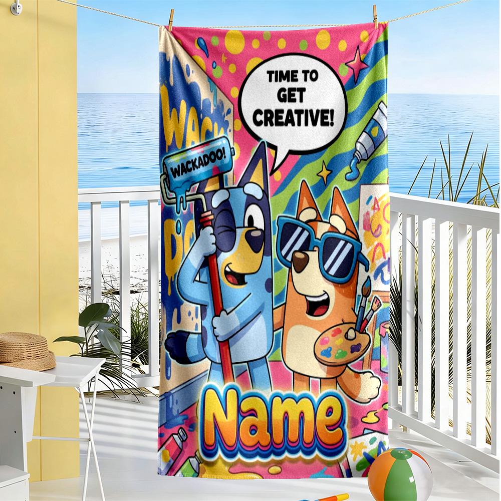 Halloween Trick Treat Customized Name Beach Towel Quick-Dry Soft Microfiber