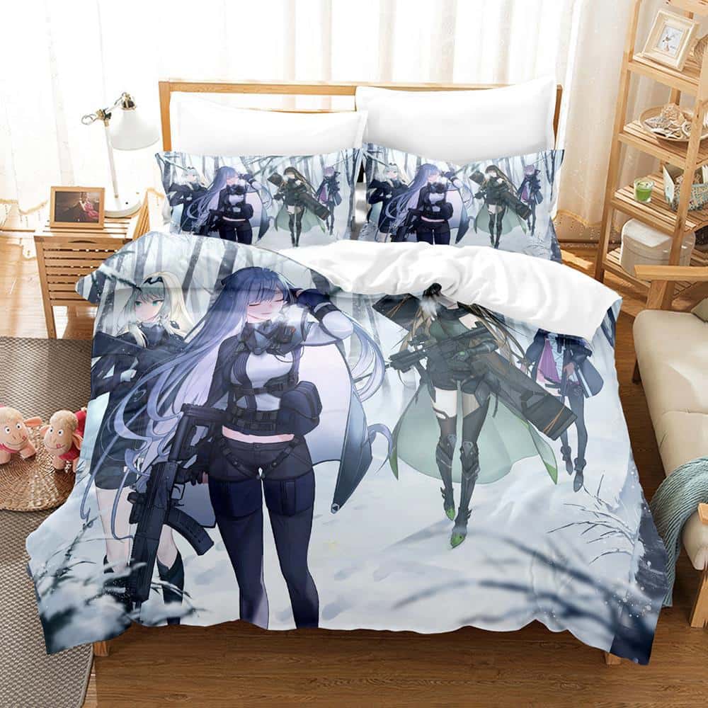 3D Game Girls' Frontline Bedding Set Single Twin Full Queen King Size Bed Set Adult Kid Bedroom Duvet Cover Sets Home Textiles