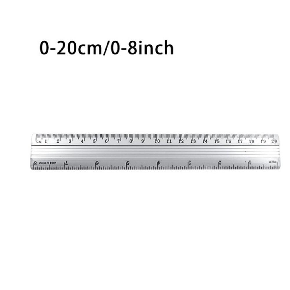 Ruler Aluminum Alloy Dual Scale Straight Ruler 1Pc