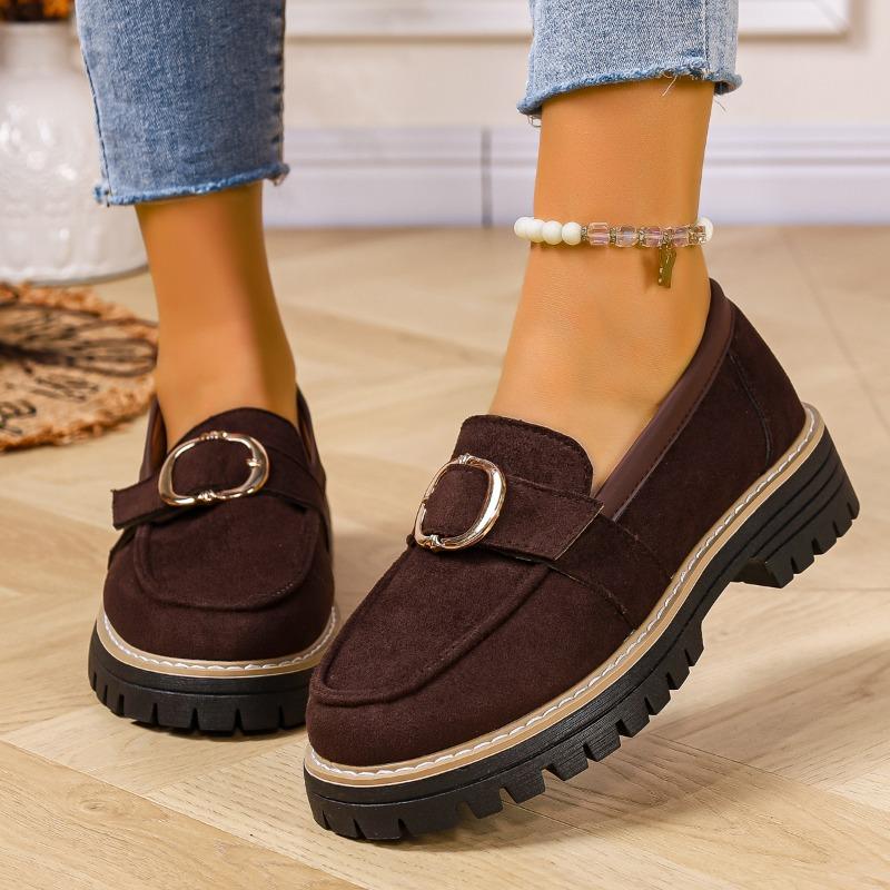Damen Große Größe Wildleder Slip-On Loafer Freizeitschuhe