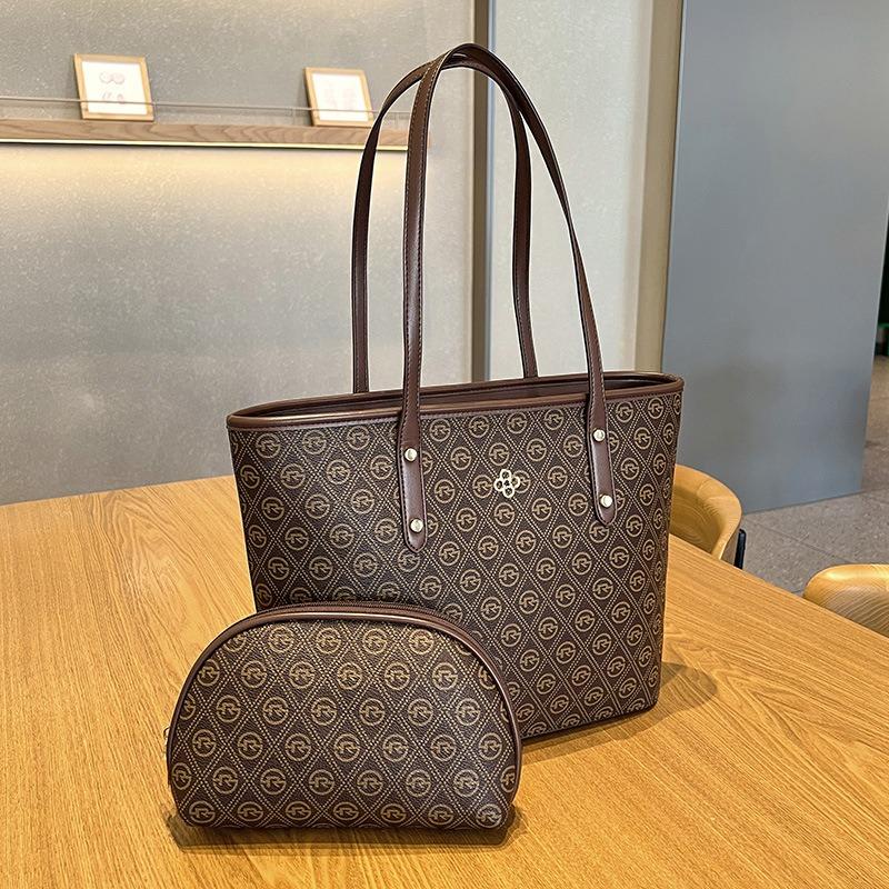 Fashion Women's Bags Large-capacity Tote Bags Printed Checkerboard Shoulder Bags Mother and Child Bags Two-piece Casual Bags