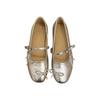 "Bordeaux Girl" Ballet Burgundy One-word Strap Shoes Women's 2025 Spring Shoes Light Mouth Mary Jane Flats