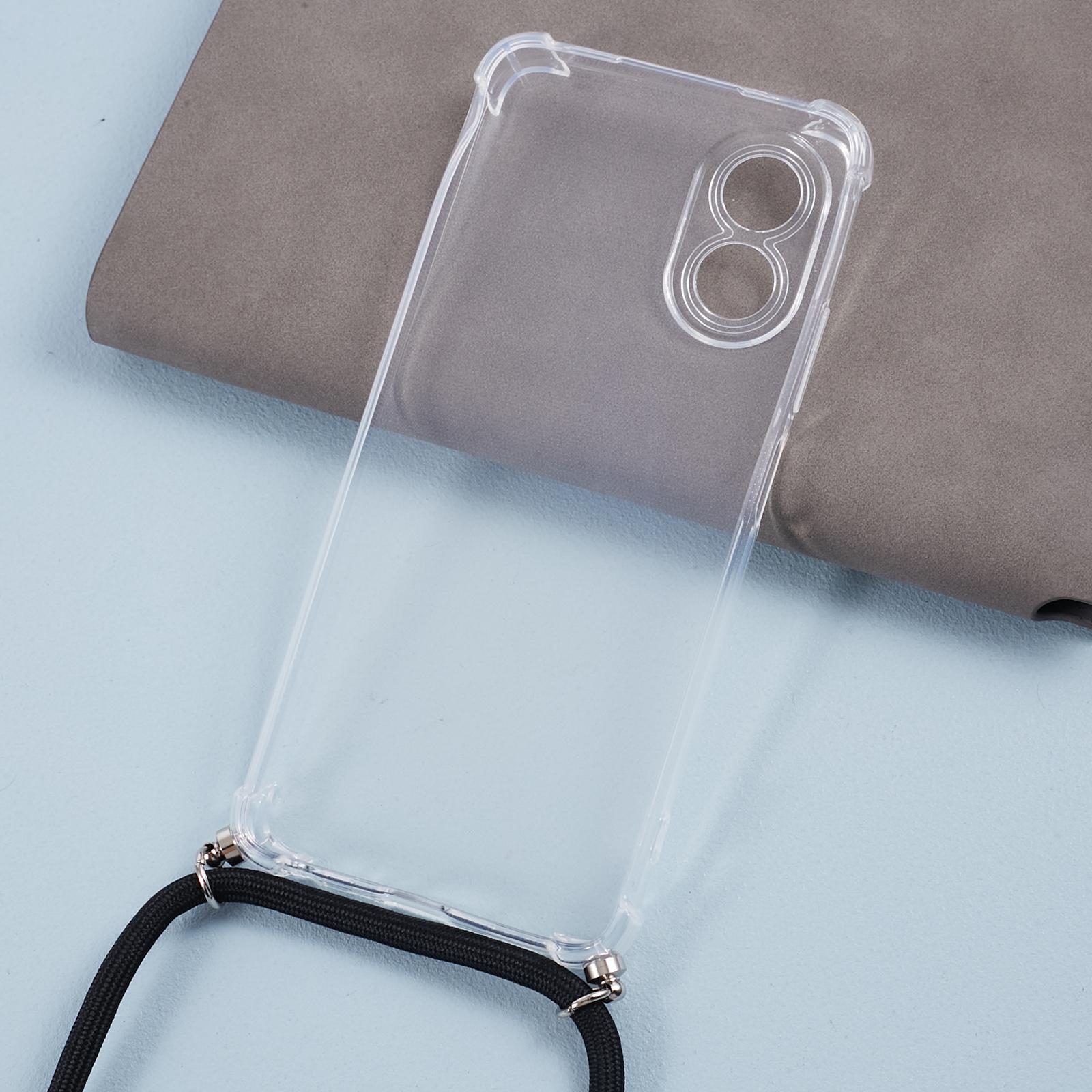 

For Oppo A38 4G Case Reinforced Corners Clear TPU Cover with Lanyard A
