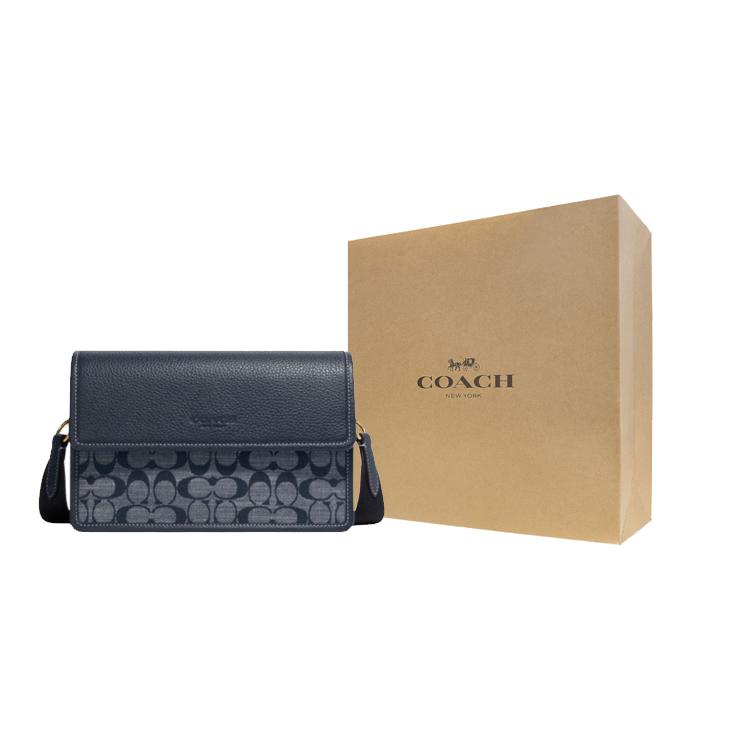 Coach Turner Mulberry Silk Plain Weave Fabric Crossbody Bags Medium Men's Denim Blue (Unisex) Crossbody Bags CH828 B4DE