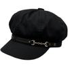 Hat Women'S Spring And Summer Casual Versatile Canvas Black Vintage Octagonal Hat British Casual Cap Tide