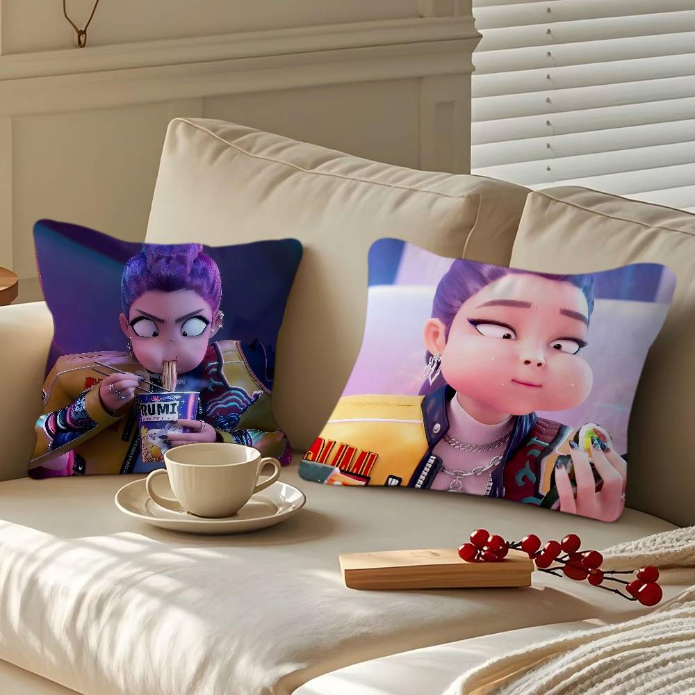 Dämonenjäger Rumi Kissenbezug Schlafzimmer Sofa Dekorative Kissenhülle mit Reißverschluss Weicher Kissenbezug