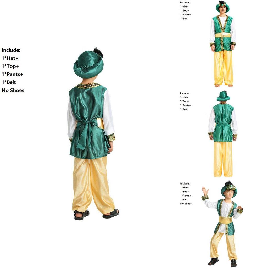 Atemberaubendes Jungen Halloween Party Arabischer Prinz König Kostüm für Cosplay-Veranstaltungen