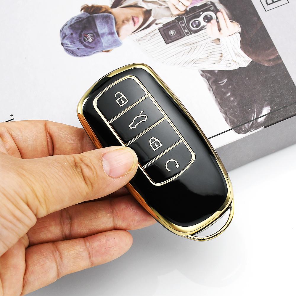 Gold Edge Auto Shell Keyless Fob Holder For Chery Tiggo 8 Pro Tiggo 8Plus New 5 Plus 7Pro Omoda C5 5 Fx Tpu Car Key Case Cover