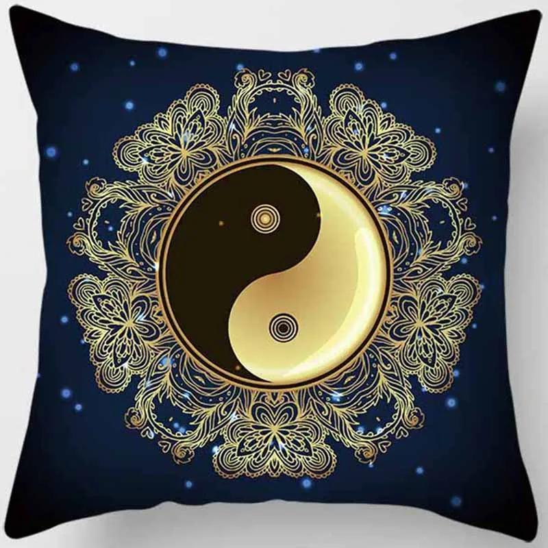 Mandala Mysterious Retro Religious Yoga Taie d'oreiller, Symdazers, Home Decorative Cojines, Sofá Poduszka