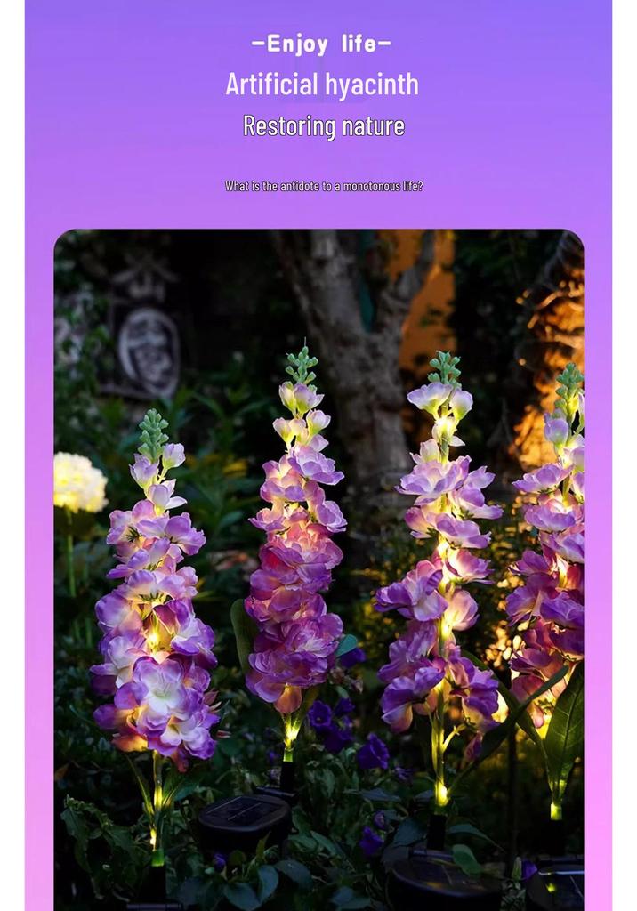 Solar Garden Decorative Delphinium Stake Light