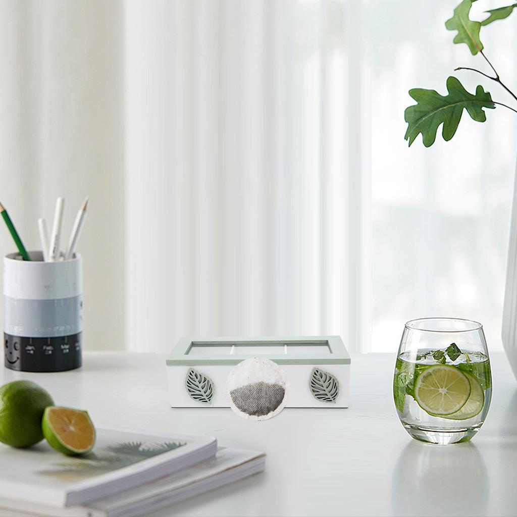 Sugar Packets Tea Bag Organizer Storage for Bags Desktop Cabinet Dispenser Small Wooden Boxes