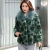 New 100% Mink Fur Coat for Women Short Style Fox Fur Collar Large Size Fur Coat for Women Send Mom and Wife Gift
