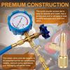 1/4 SAE Brass Tube Fitting Three-Way Port Adapter Tee Adapter for R22 R12 R134 For Maintenance Work