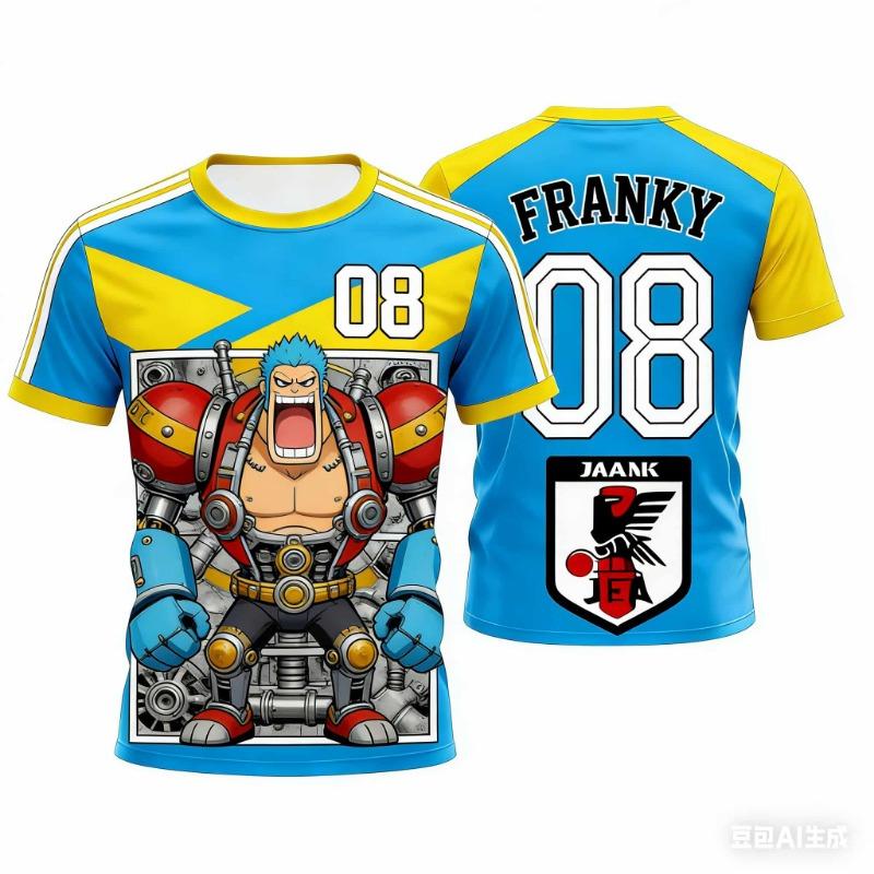 2026 Japan One Piece Luffy Football Jersey T-shirt Kids Football Special Jersey Adult Men's Family Matching  T-shirt