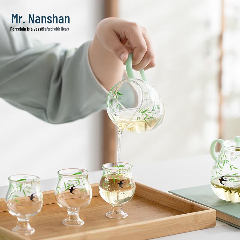 Nanshan Mr. 'Swallows Return Spring' Glass Tea Set