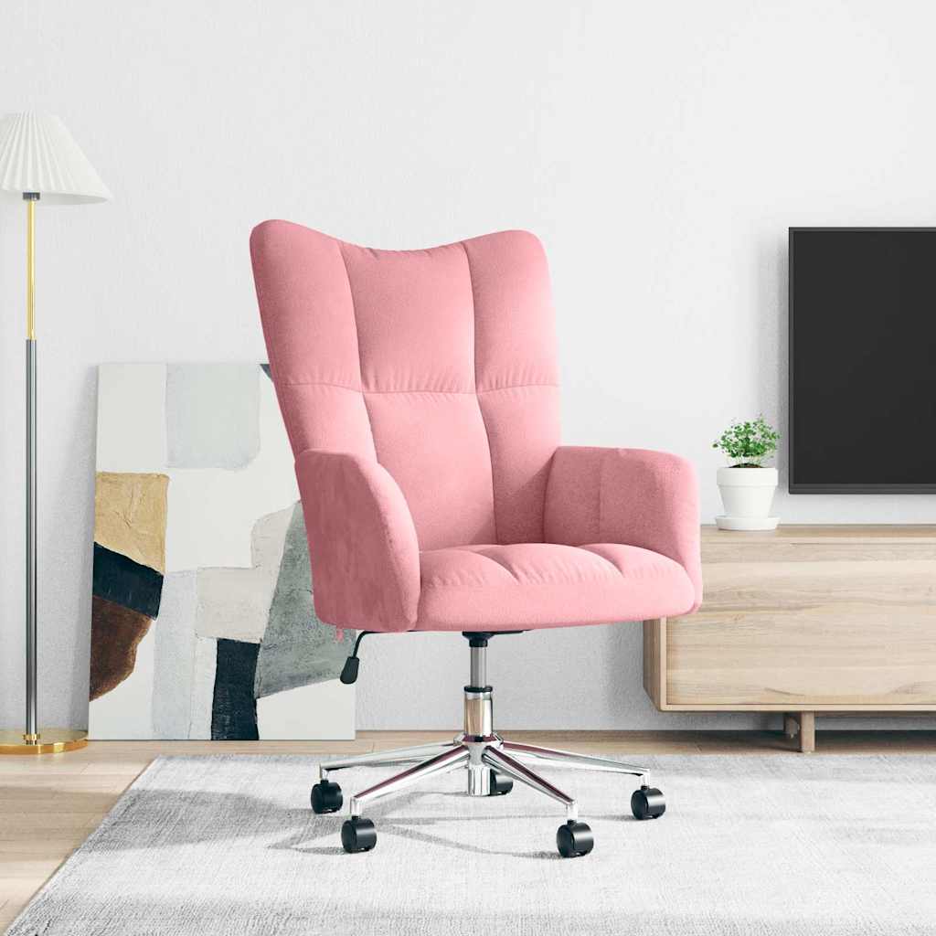 Vidaxl Armchair, Pink, Upholstered In Velvet