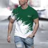 New men's T-shirt casual round neck breathable top fashionable color contrast printed men's T-shirt fun 3D T-shirt street fashio