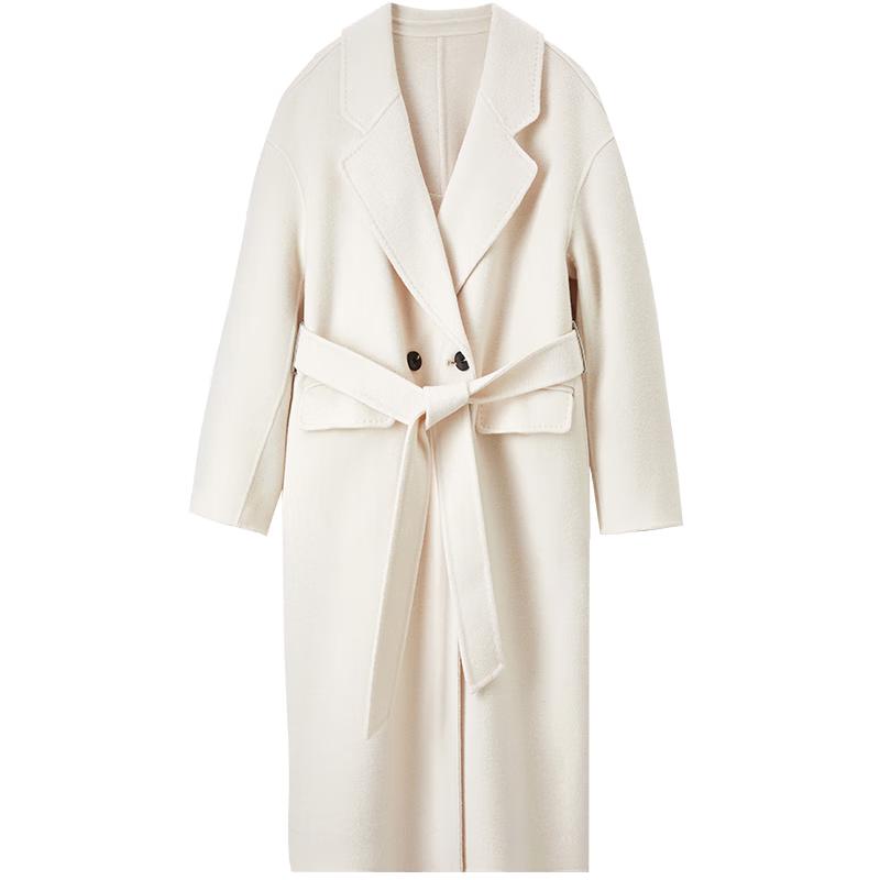Women's Elegant Double-faced 100% Wool Mid-Length Coat